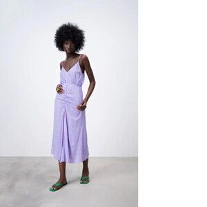 ZARA Lilac Draped Midi Dress size M
